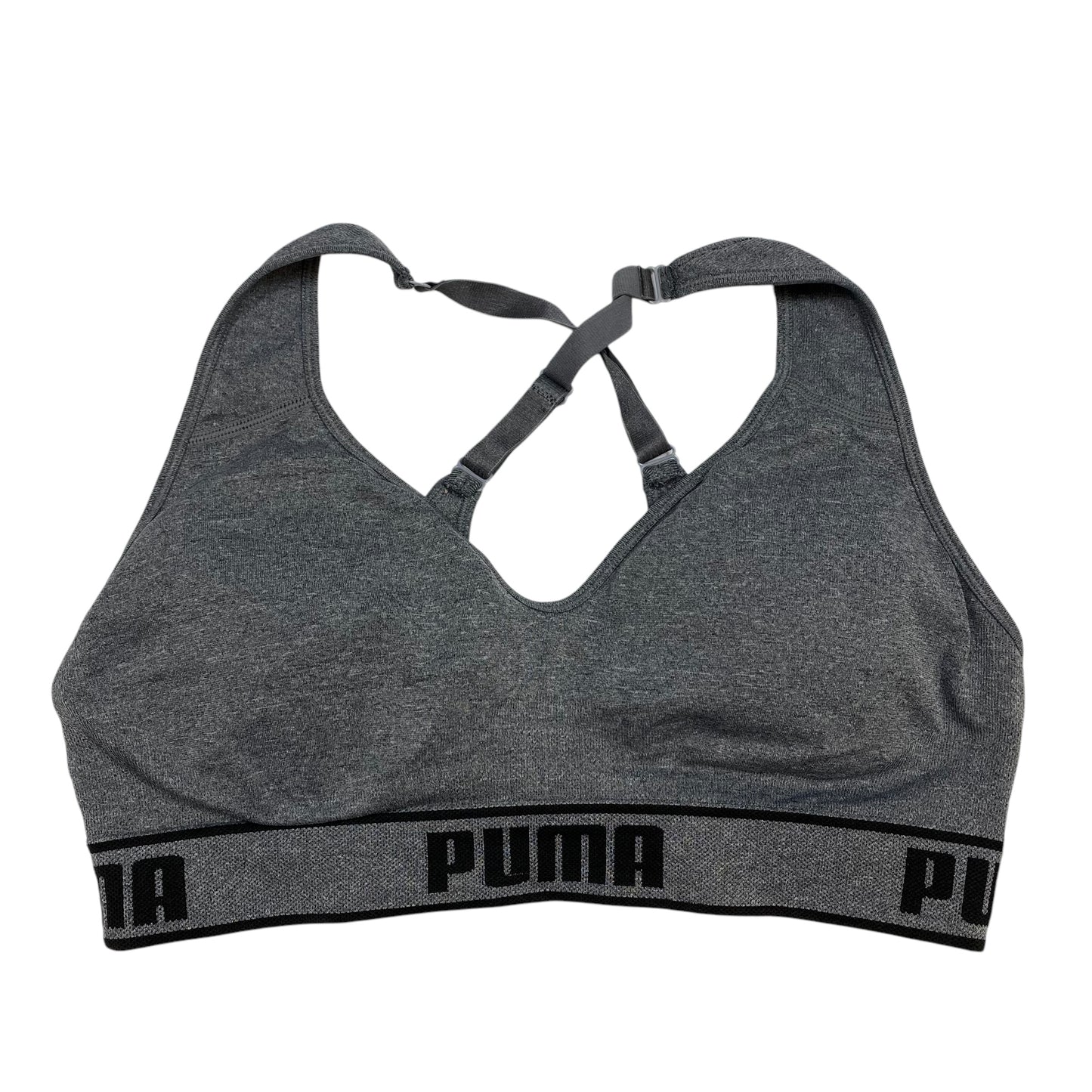 Athletic Bra By Puma In Grey, Size: L