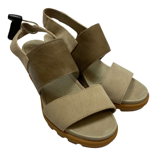 Sandals Heels Wedge By Sorel In Tan, Size: 7