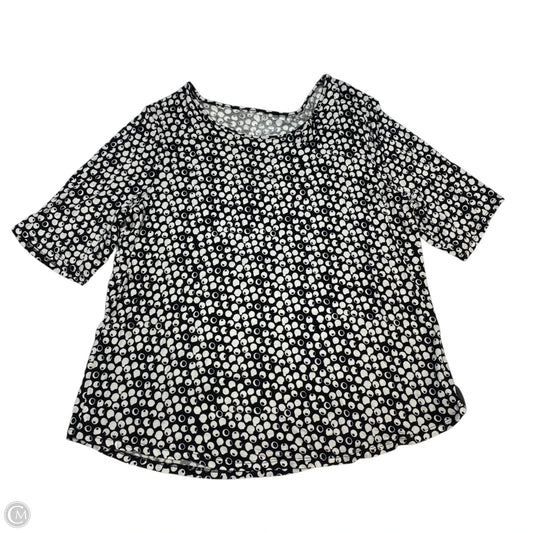 Top Short Sleeve By Apt 9 In Black & White, Size: Xxl