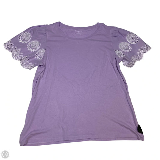 Top Short Sleeve By Talbots In Purple, Size: Xl