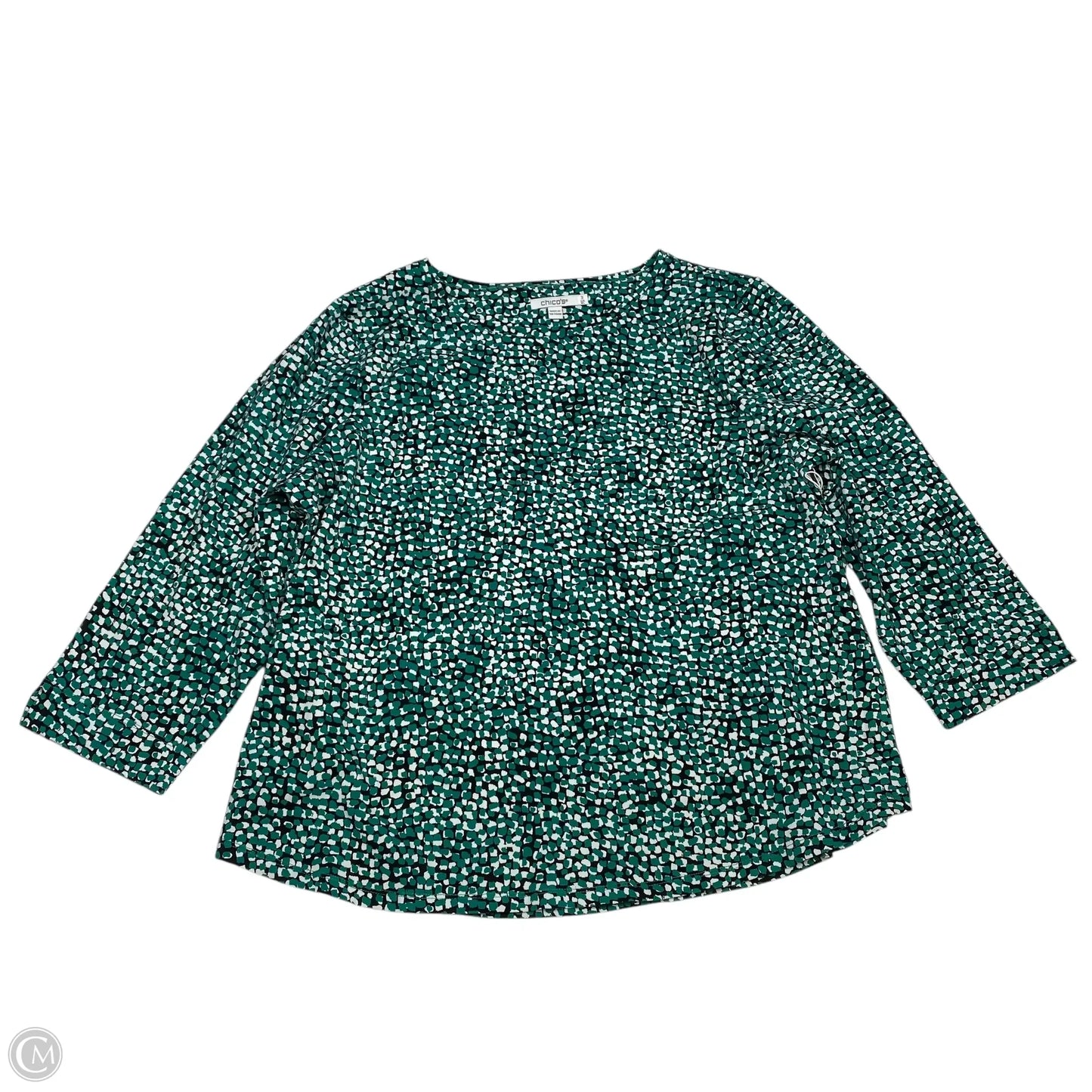 Top 3/4 Sleeve By Chicos In Green, Size: Xl