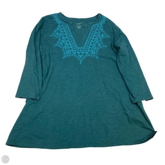 Top 3/4 Sleeve By Pure Jill In Green, Size: L