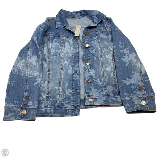 Jacket Denim By Chicos In Blue Denim, Size: Xl