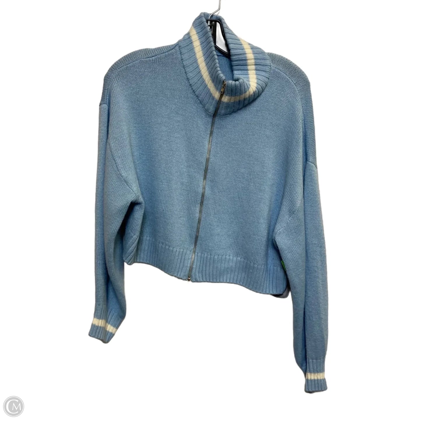 Sweater Cardigan By Divided In Blue, Size: M