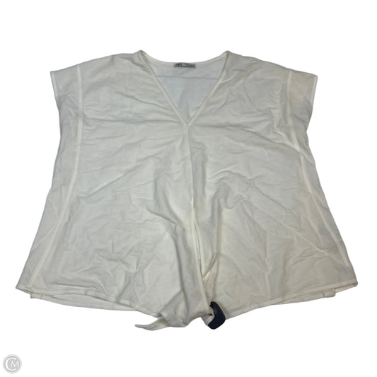 Top Short Sleeve By Zara In Cream, Size: S