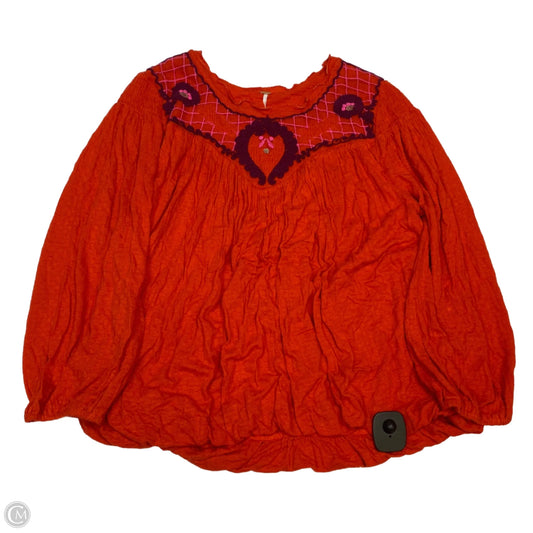 Top Long Sleeve By Free People In Orange, Size: M