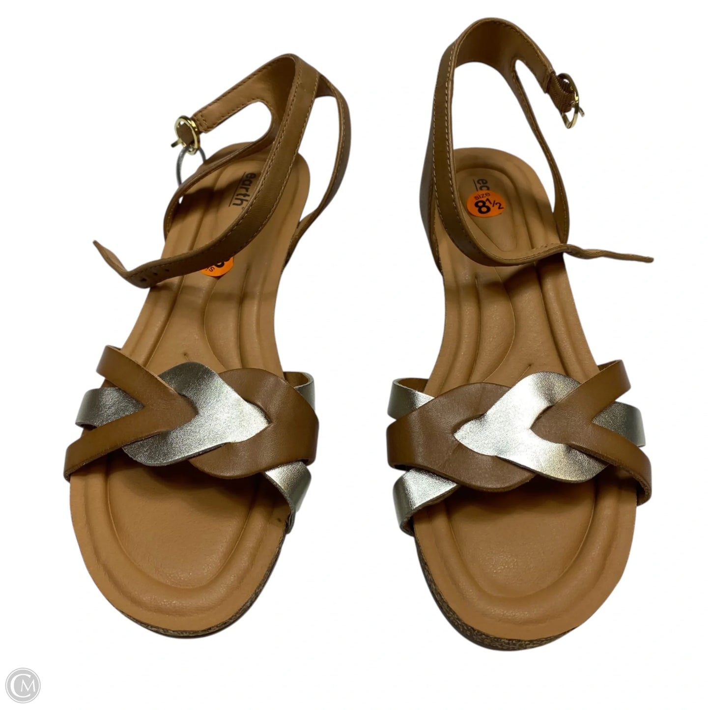 Sandals Heels Wedge By Earth In Tan, Size: 8.5