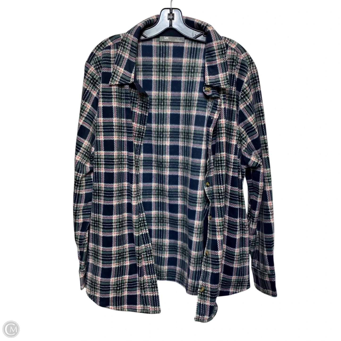 Jacket Shirt By Riders In Blue & Green, Size: Xxl