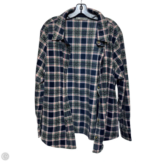 Jacket Shirt By Riders In Blue & Green, Size: Xxl