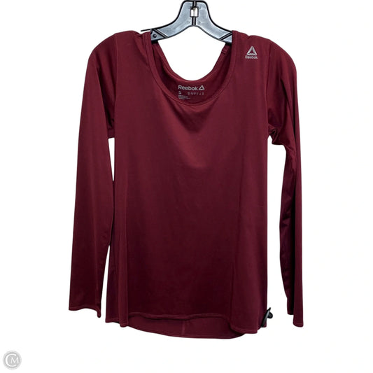 Athletic Top Long Sleeve Crewneck By Reebok In Red, Size: S