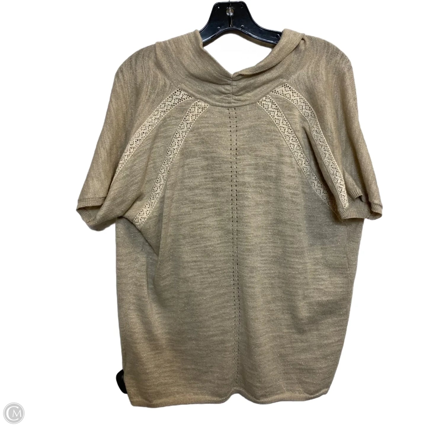 Sweater Short Sleeve By Knitted And Knotted In Tan, Size: M