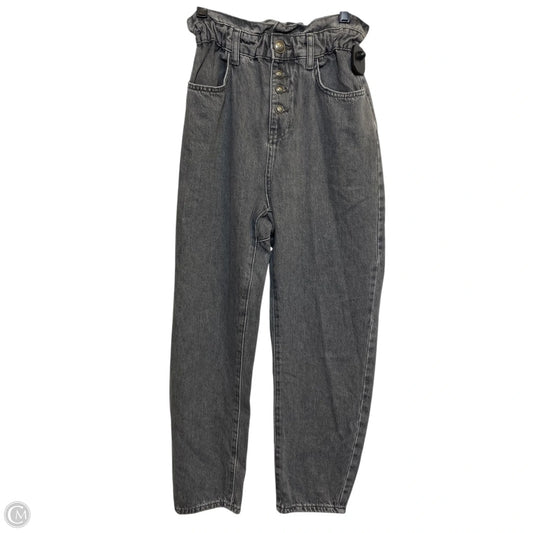 Jeans Straight By Zara In Grey Denim, Size: 0