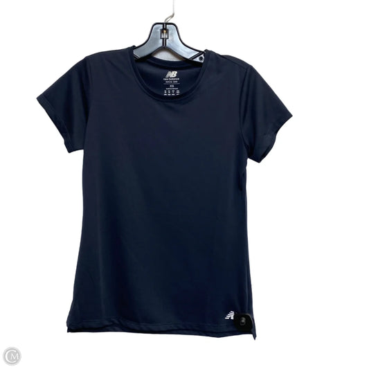 Athletic Top Short Sleeve By New Balance In Navy, Size: Xs