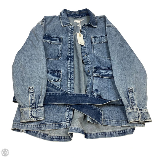 Jacket Designer By Good American In Blue Denim, Size: L