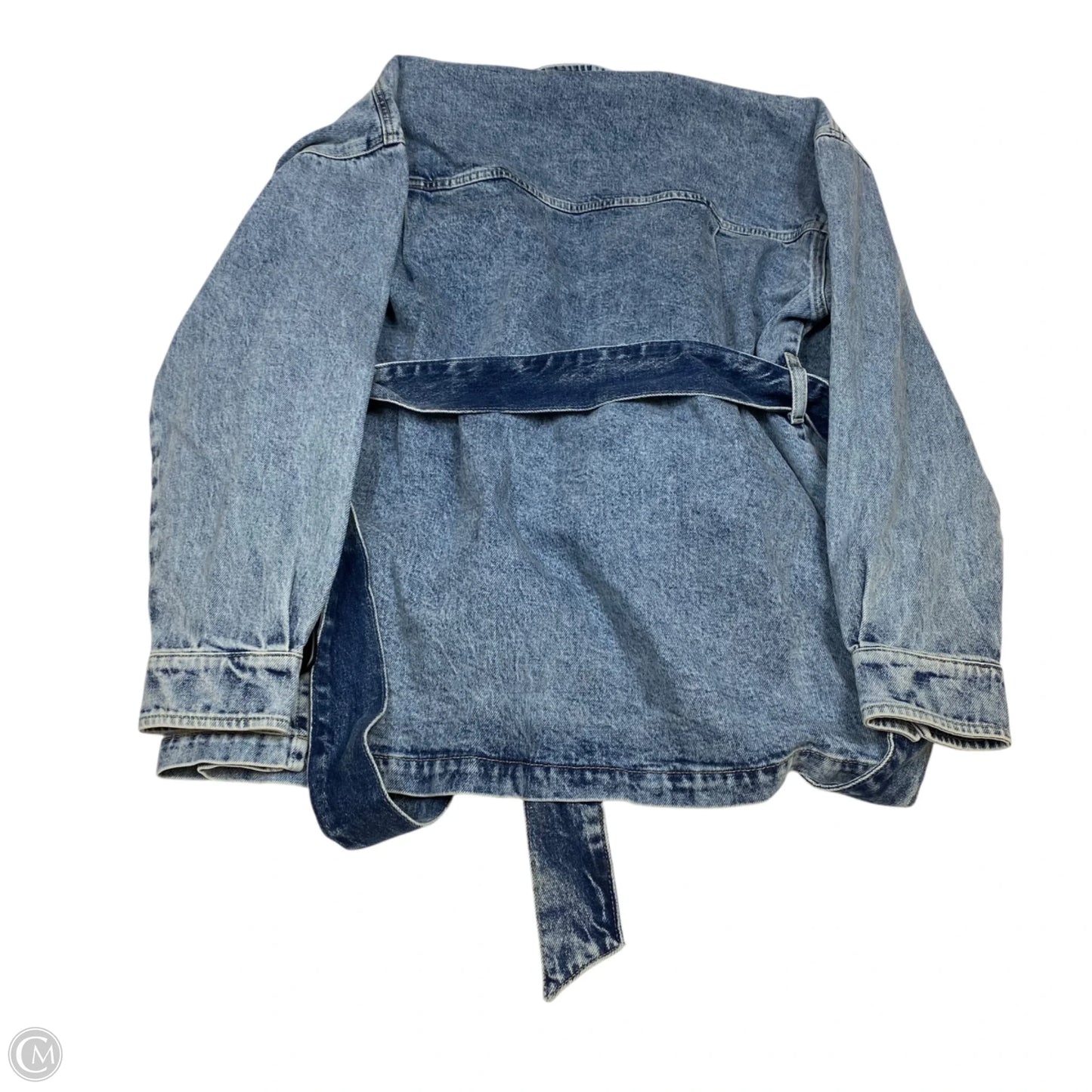 Jacket Designer By Good American In Blue Denim, Size: L