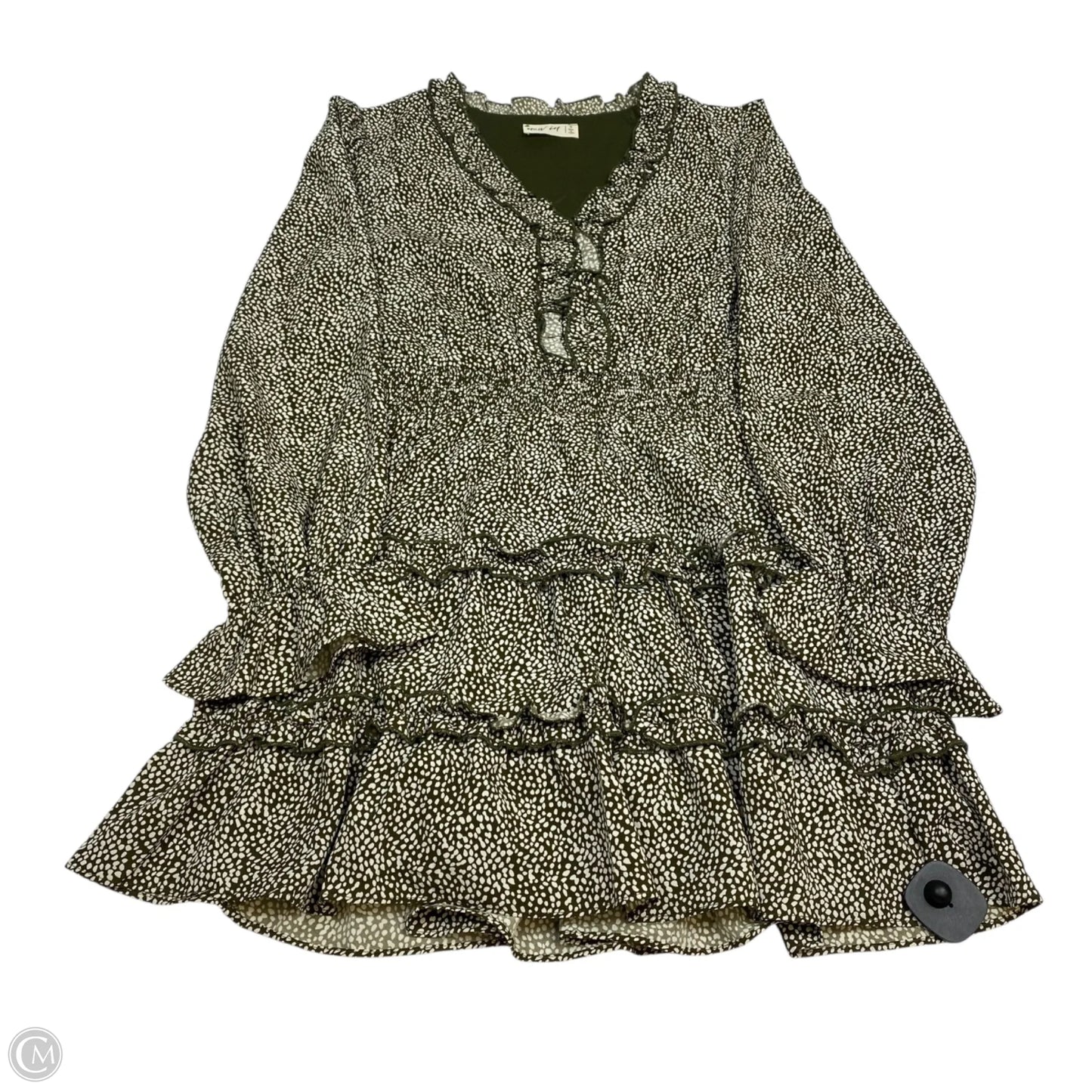 Dress Casual Short By New In In Cream & Green, Size: S