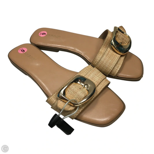 Sandals Flats By Bamboo In Tan, Size: 9