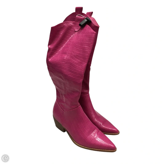 Boots Knee Heels By Berness In Pink, Size: 9