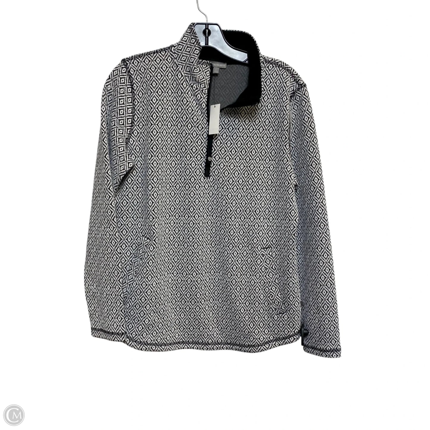 Athletic Sweatshirt Collar By Talbots In Black & White, Size: S