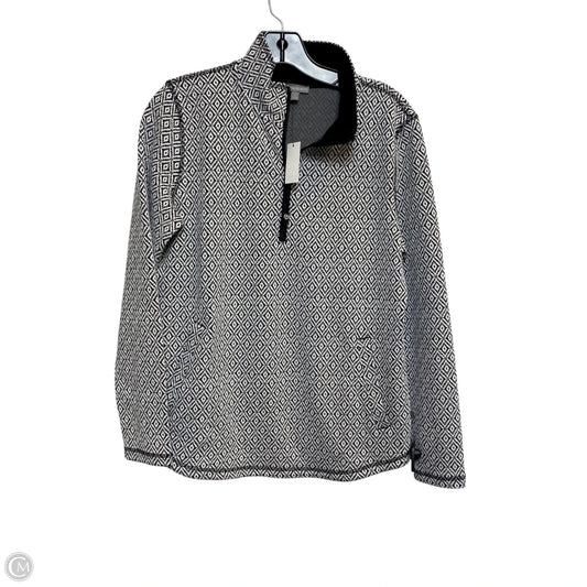 Athletic Sweatshirt Collar By Talbots In Black & White, Size: S