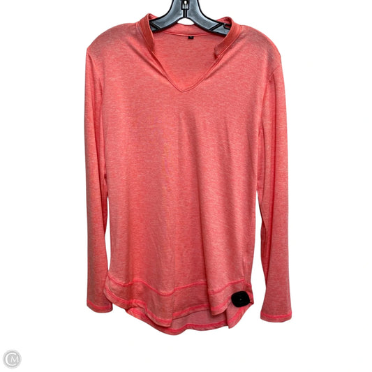 Athletic Top Long Sleeve Collar By Cmf In Pink, Size: M