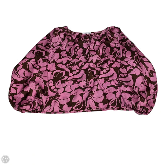 Top Long Sleeve By Gilli In Brown & Pink, Size: L