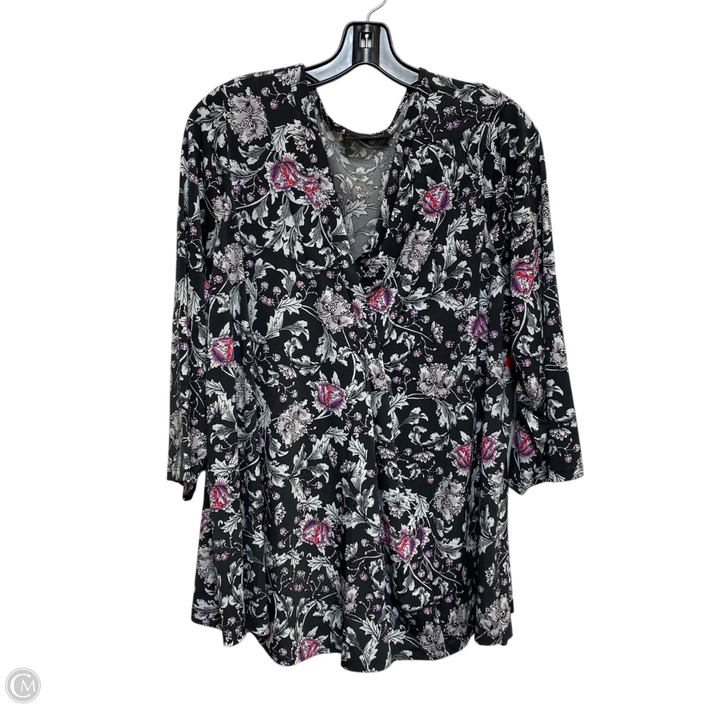 Top Long Sleeve By Lane Bryant In Grey & Pink, Size: 2x