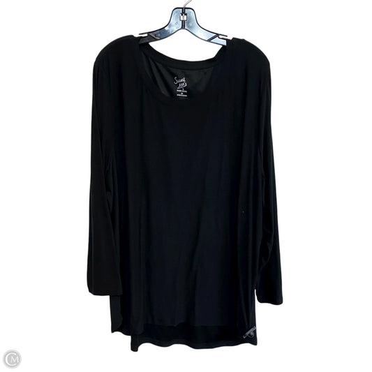 Top Long Sleeve By Pink Rose In Black, Size: 3x