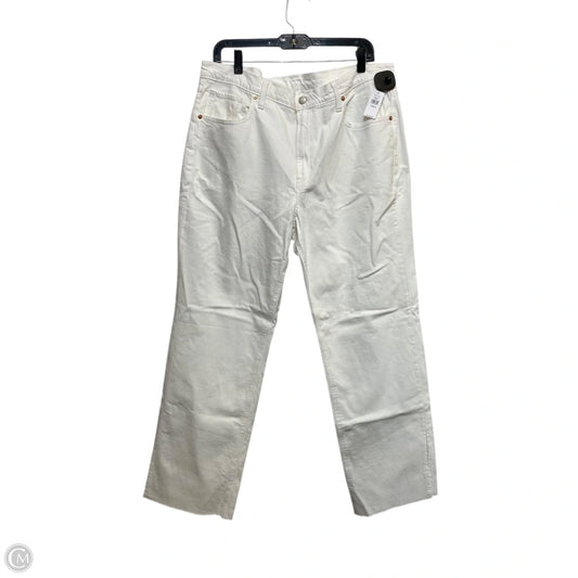 Jeans Straight By Gap In White Denim, Size: 16
