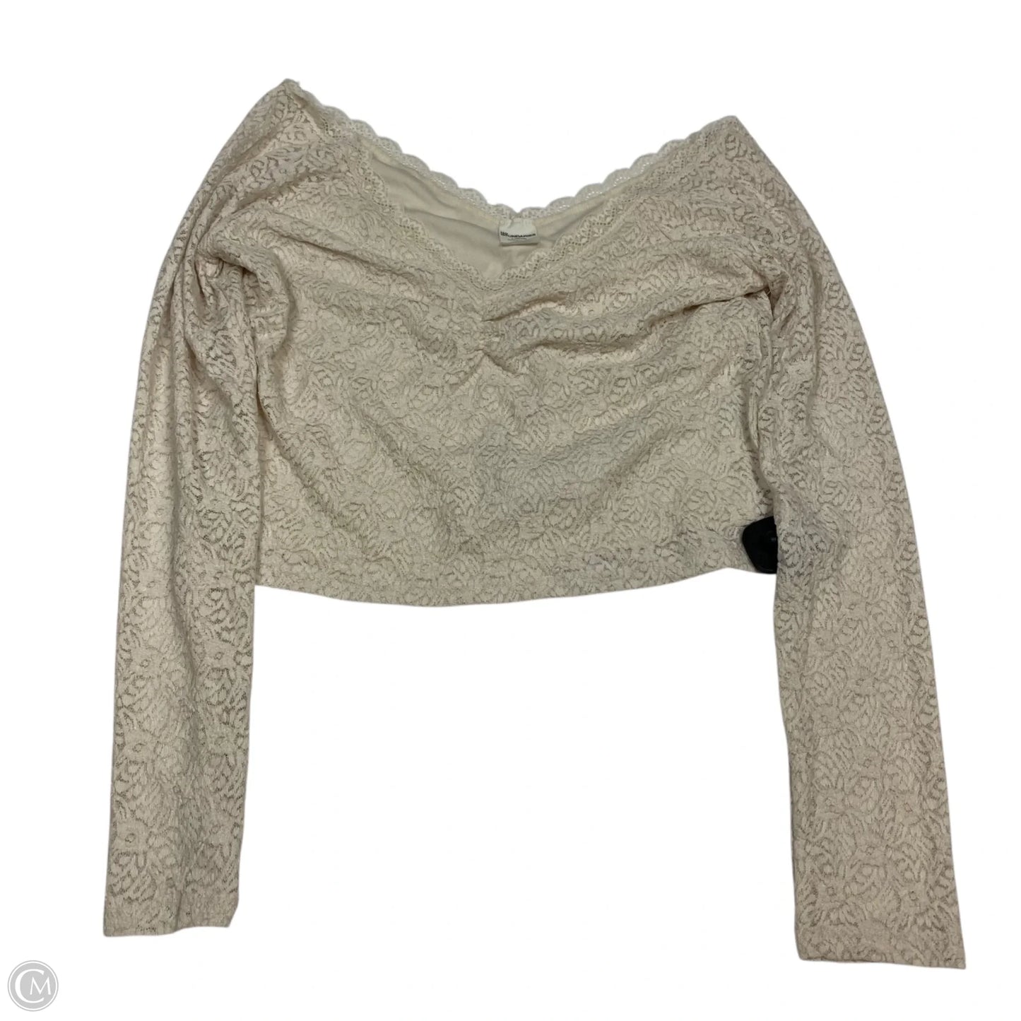 Top Long Sleeve By No Boundaries In Cream, Size: L
