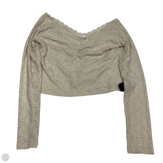 Top Long Sleeve By No Boundaries In Cream, Size: L