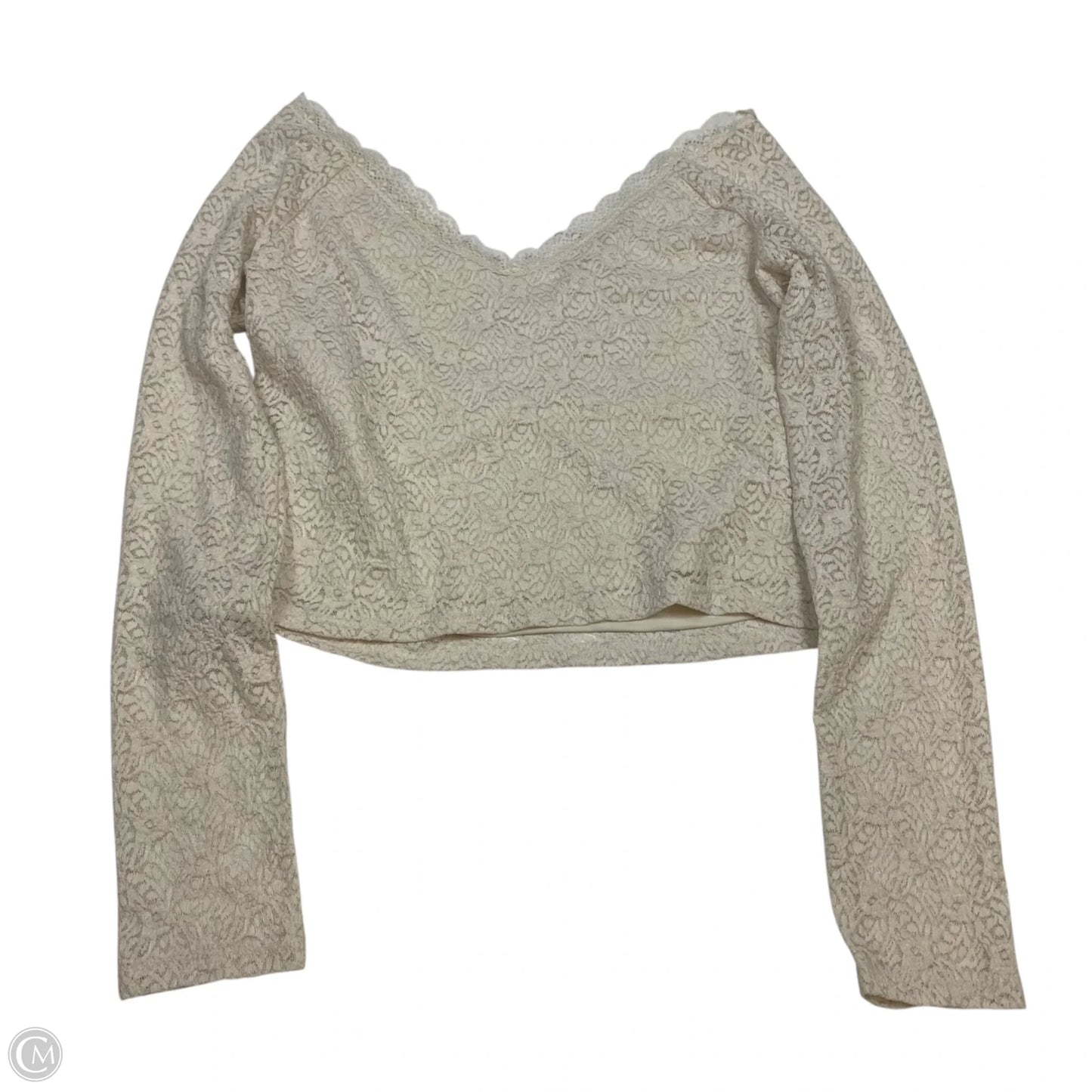 Top Long Sleeve By No Boundaries In Cream, Size: L