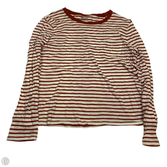 Top Long Sleeve By Madewell In Cream & Orange, Size: L