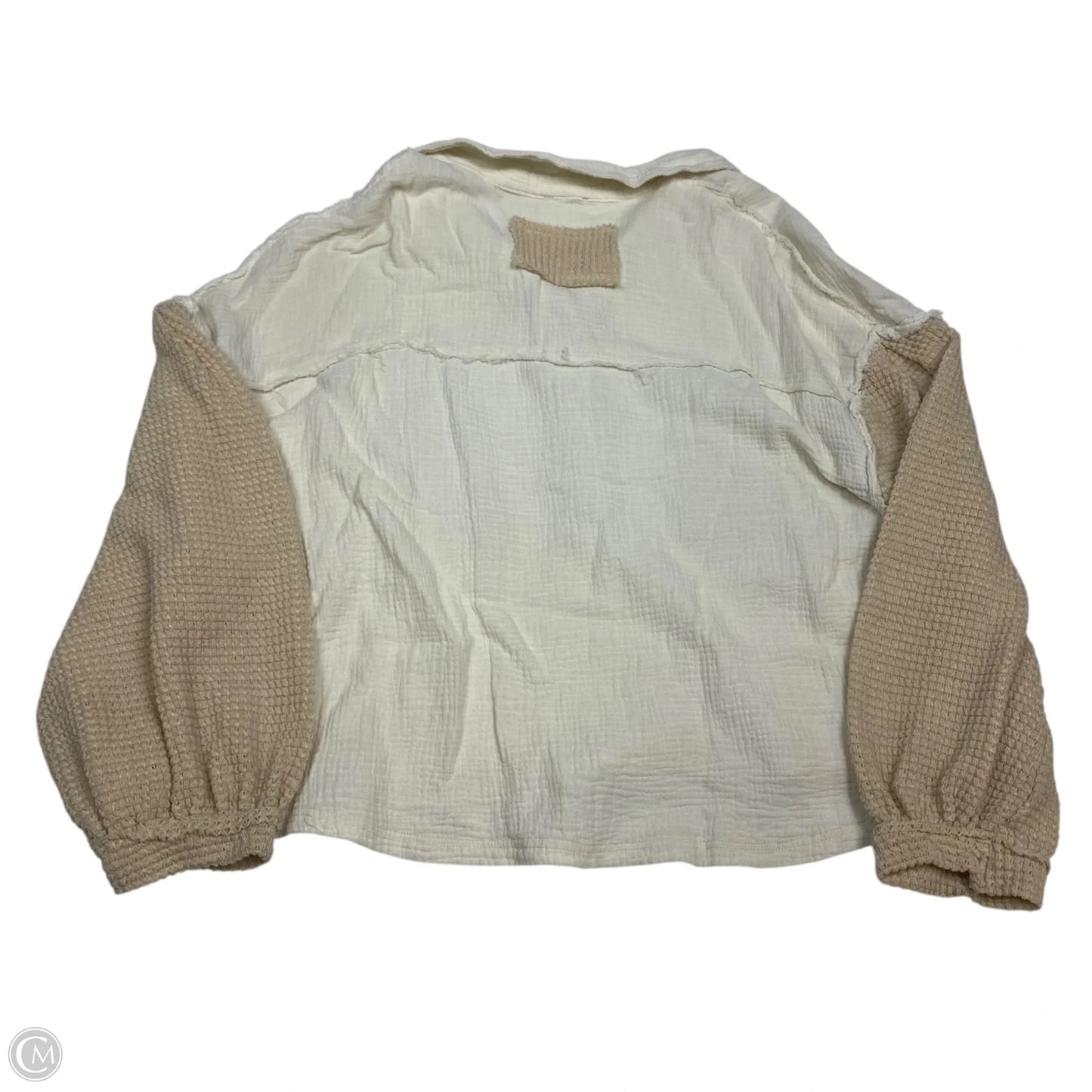 Top Long Sleeve By Pol In Cream, Size: M