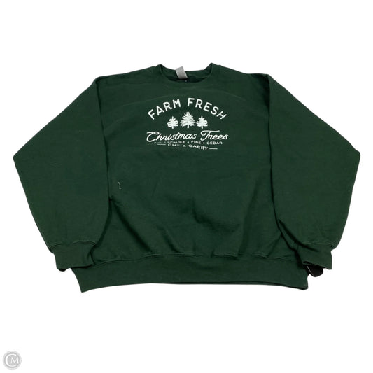 Sweatshirt Collar By Gildan In Green, Size: Xl
