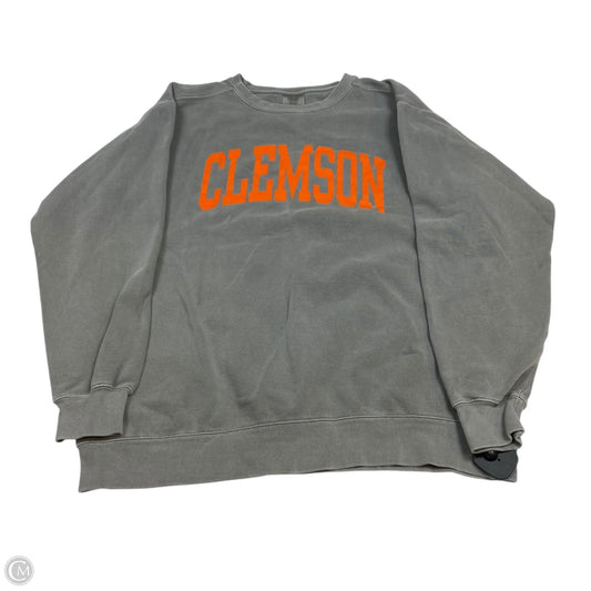 Sweatshirt Crewneck By Comfort Colors In Grey, Size: L