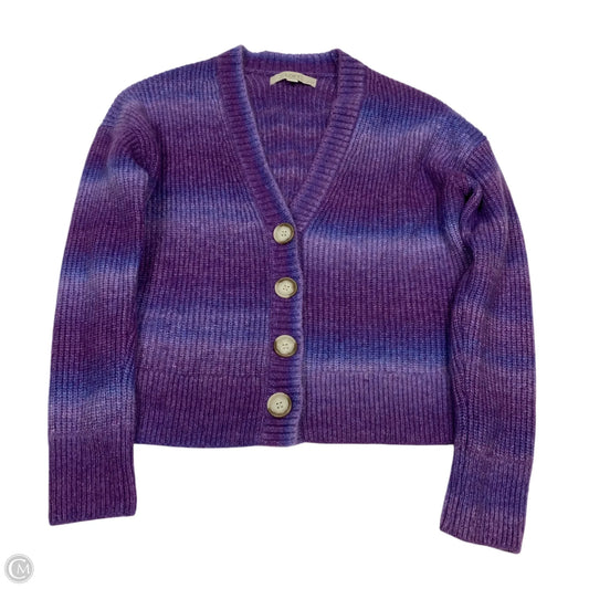 Sweater Cardigan By Loft In Purple, Size: Mp