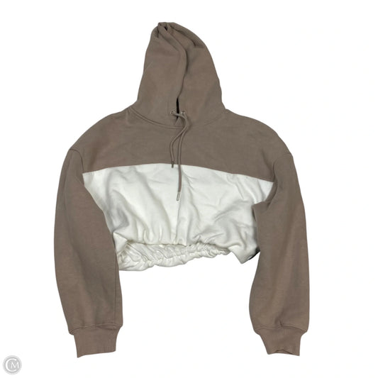 Sweatshirt Hoodie By Garage In Brown & Cream, Size: S