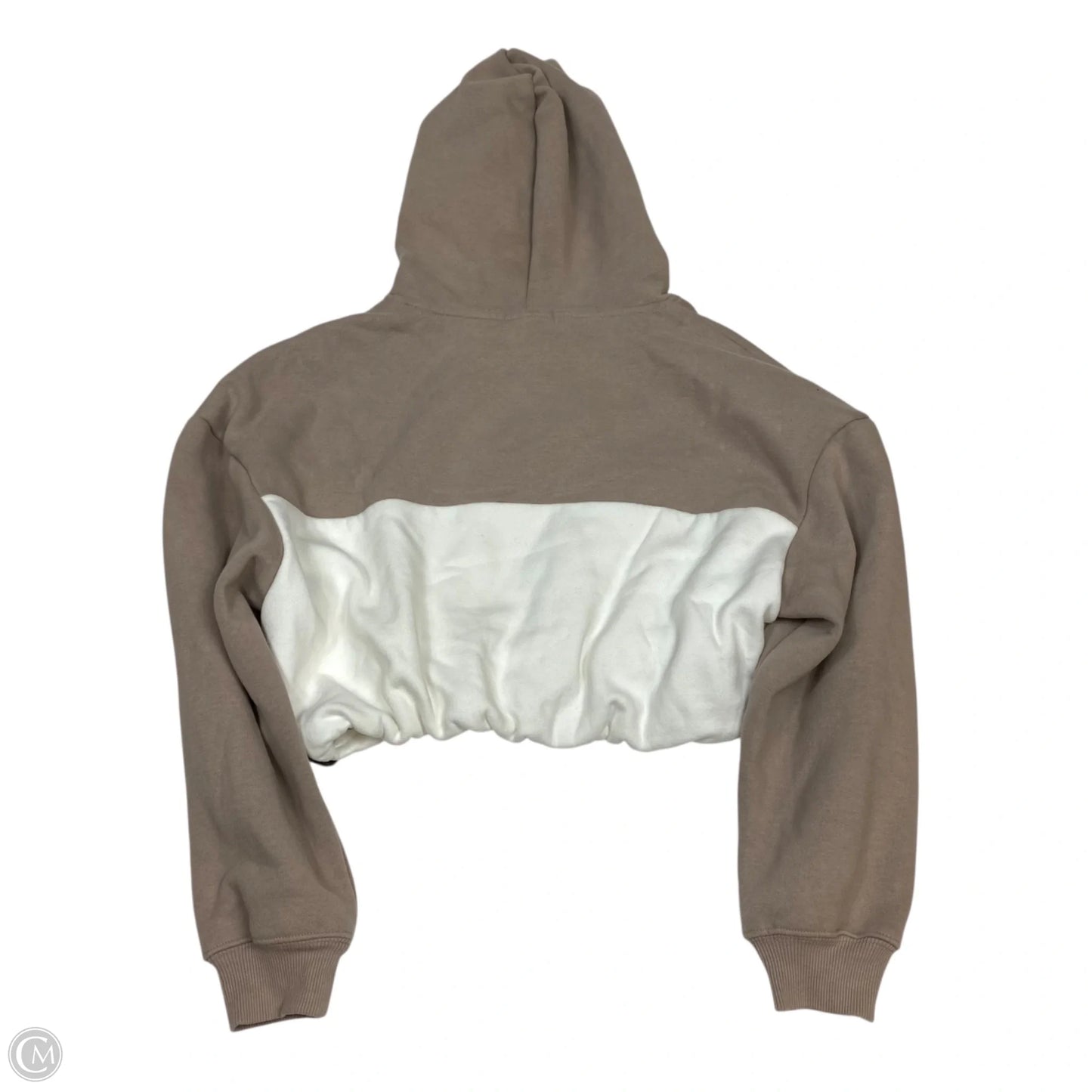 Sweatshirt Hoodie By Garage In Brown & Cream, Size: S