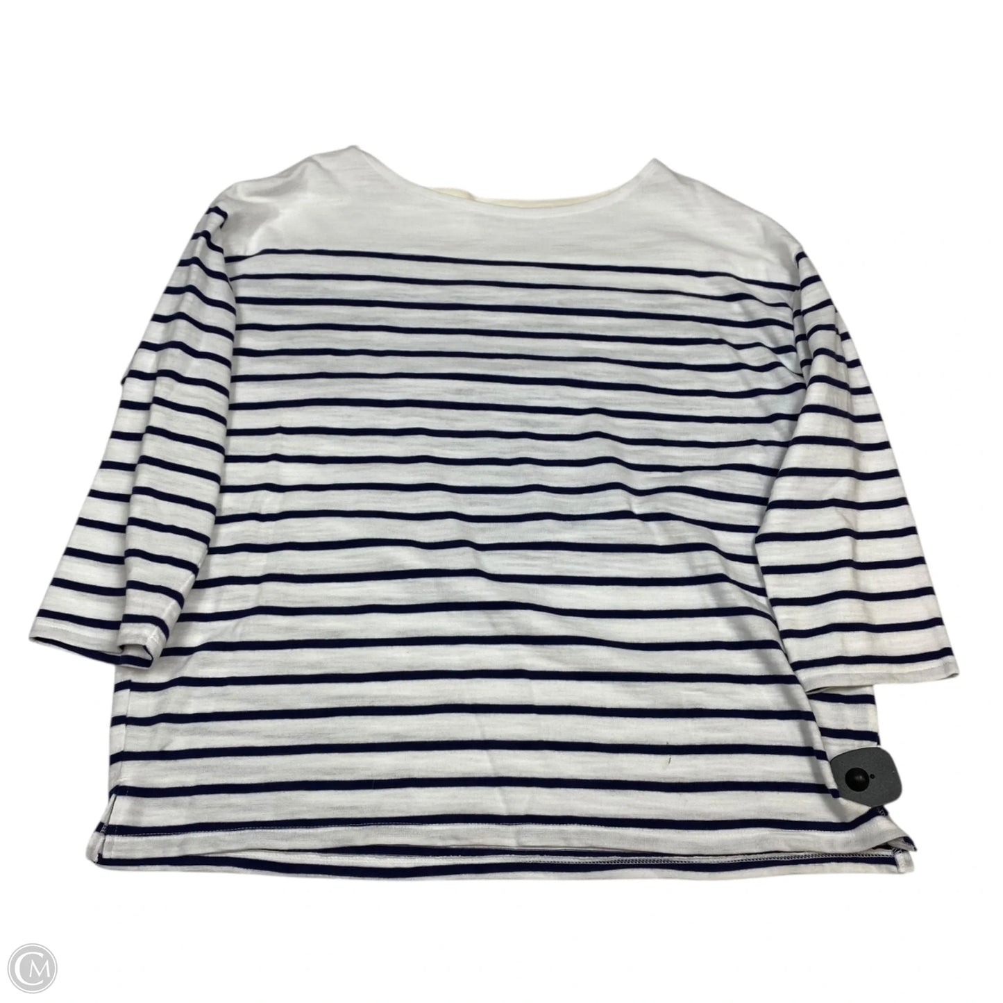 Top Long Sleeve By Old West In Blue & White, Size: L