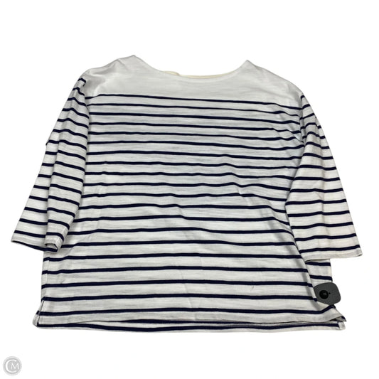 Top Long Sleeve By Old West In Blue & White, Size: L