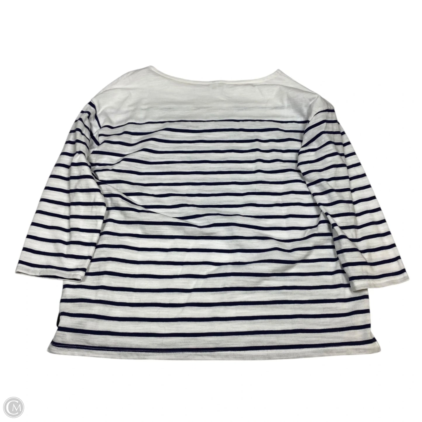 Top Long Sleeve By Old West In Blue & White, Size: L