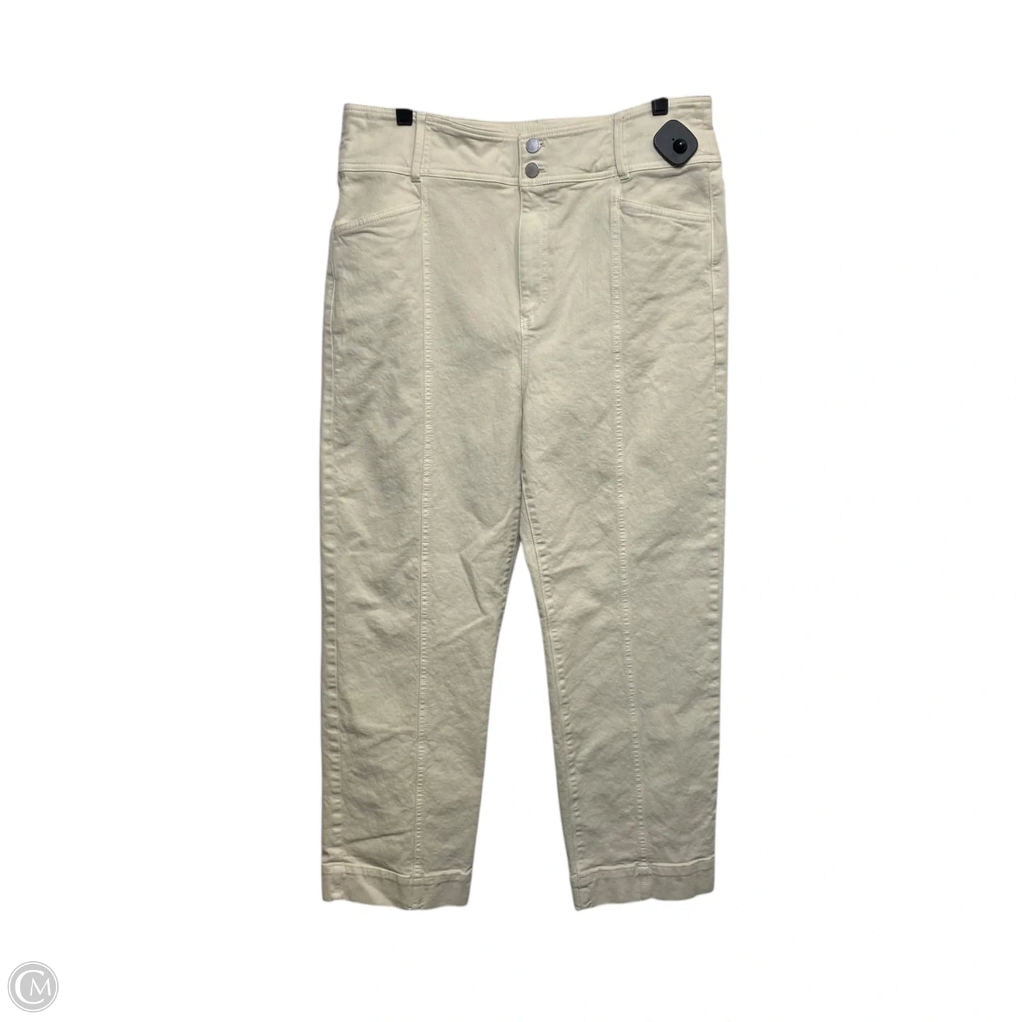 Jeans Straight By Ann Taylor In Cream Denim, Size: 14