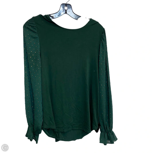 Top Long Sleeve By Cupio In Green, Size: L