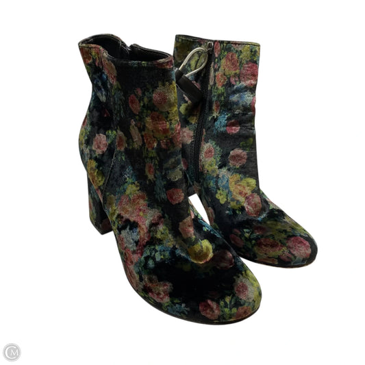 Boots Ankle Heels By Eva & Zoe In Floral Print, Size: 9