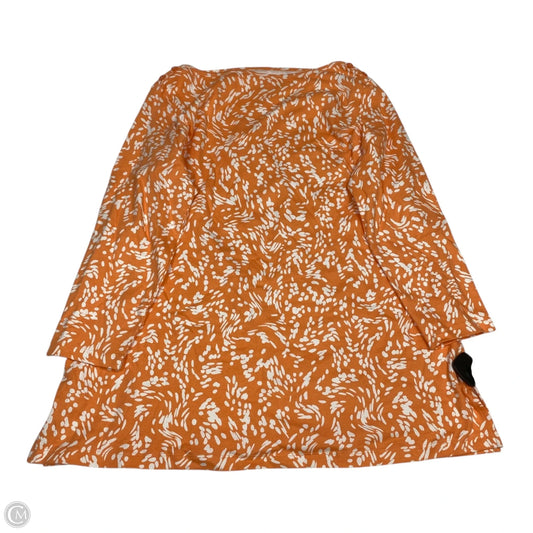 Top Long Sleeve By Kim Rogers In Orange & White, Size: Xl