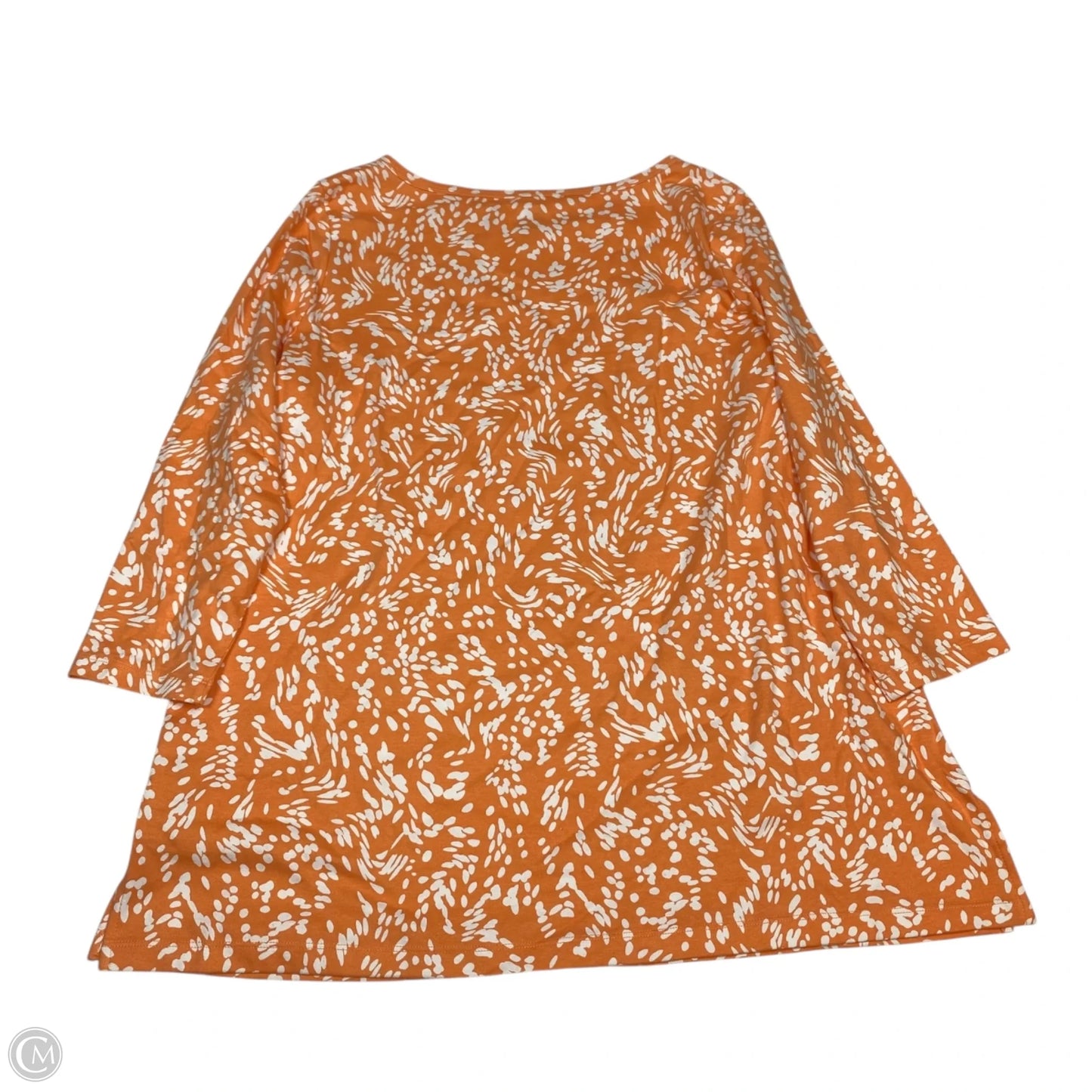 Top Long Sleeve By Kim Rogers In Orange & White, Size: Xl