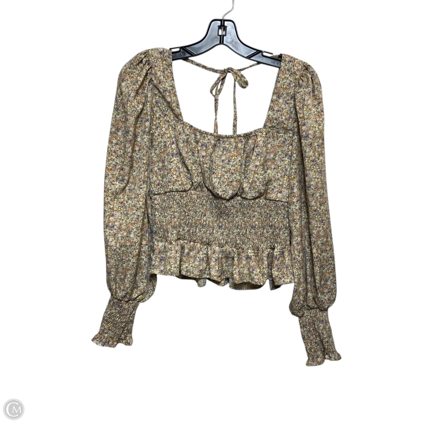 Top Long Sleeve By She + Sky In Tan, Size: M