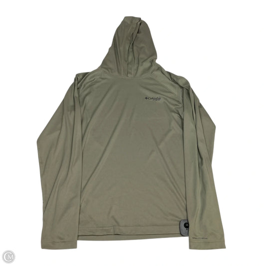 Athletic Top Long Sleeve Hoodie By Columbia In Tan, Size: S