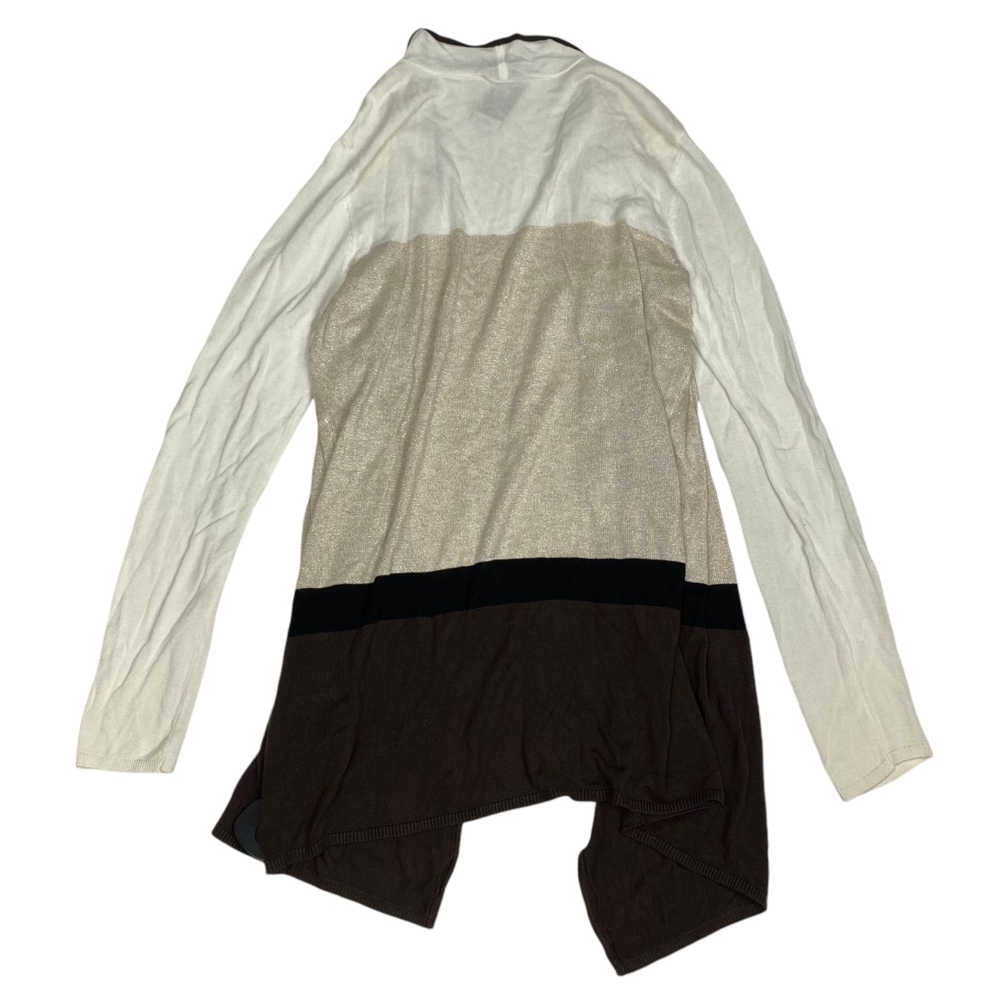 Cardigan By White House Black Market In Brown & Cream, Size: L